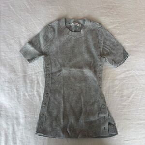 Abercrombie & Fitch Gray Ribbed Knit Top
